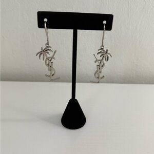 YSL SAINT LAURENT Monogram Palm Tree Earrings
